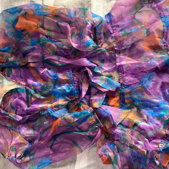 Floral Organza Midi Dress Current Air - Picture 3 of 5